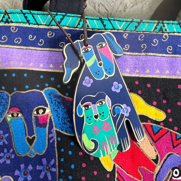 Laurel Burch Dogs Mini Tote Shopper Bag Purse - Picture 6 of 10